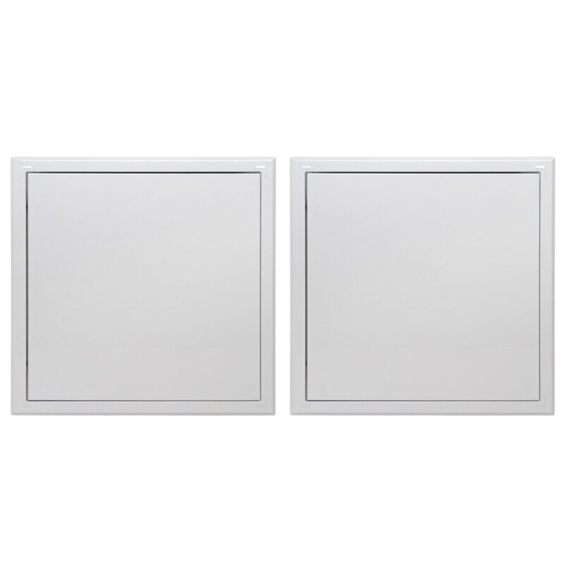 Lot de 2 trappes de visite métallique laquée blanche Semin 400 mm x 400 mm - ouverture poussez/lâchez - accès aux gaines techniques et conduites pour