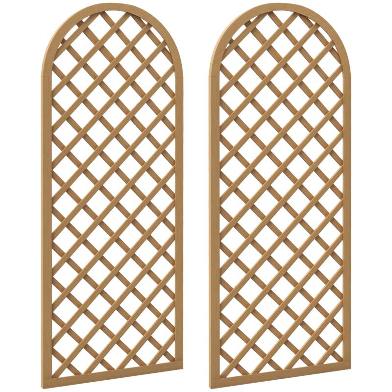 Lot de 2 treillis bois pour plantes grimpantes dim. 60L x 150H cm sapin pré-huilé