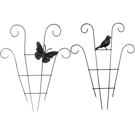 Lot de 2 treillis empilables pour Monstera, support pour plantes grimpantes en pot, décoration en fer