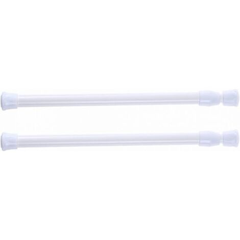 Lot de 2 tringles à rideau de douche télescopiques, sans perçage, pour douche, baignoire, armoire, blanc, largeur 30-50 cm