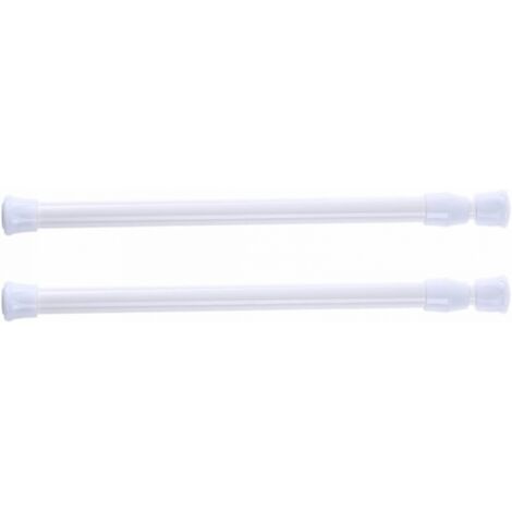 Lot de 2 tringles à rideau de douche télescopiques, sans perçage, pour douche, baignoire, armoire, blanc, largeur 30-50 cm