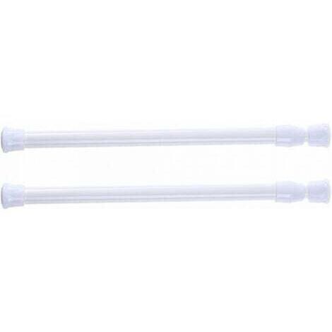 Lot de 2 tringles à rideau de douche télescopiques, sans perçage, pour douche, baignoire, armoire, blanc, largeur 30-50 cm