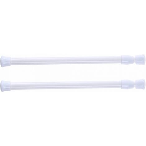 Lot de 2 tringles à rideau de douche télescopiques, sans perçage, pour douche, baignoire, armoire, blanc, largeur 40-70 cm