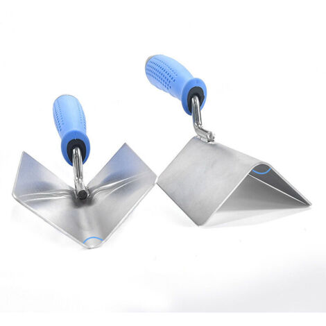 Lot de 2 Truelles d'angle en Acier Inoxydable - Truelle d'angle Intérieure et Extérieure en Acier Inoxydable - Spatule d'angle av