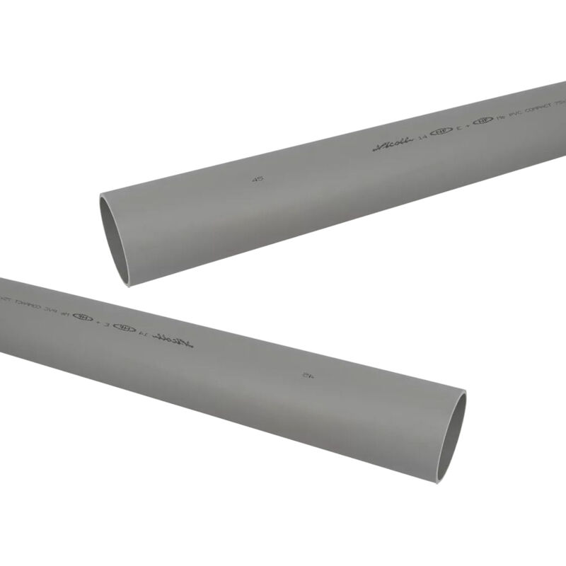 2 tubes pvc compact NF-Me - diamètre 110 mm - 4 mètres - ép. 3,2 mm Nicoll