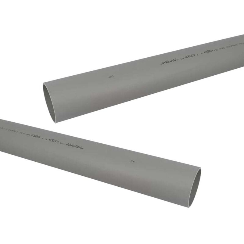 2 tubes PVC compact NF-Me - diamètre 75 mm - 4 mètres - ép. 3.0 mm - Nicoll