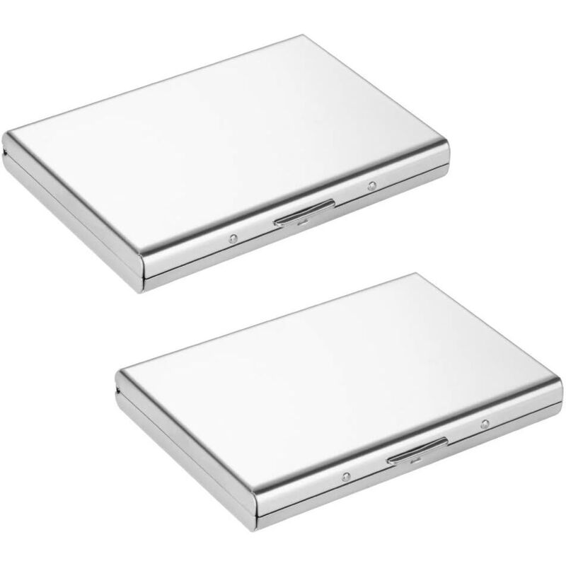 Lot de 2 étuis pour cartes de crédit avec blocage rfid étui pour carte de crédit étui d'identité en acier inoxydable portefeuille avec blocage rfid
