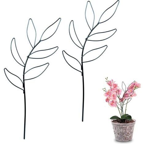 Lot de 2 tuteurs noirs pour plantes d'intérieur, tuteurs pour plantes grimpantes, supports métalliques pour plantes grimpantes, adaptés aux Monstera, plantes grimpantes, plantes en pot et fleur