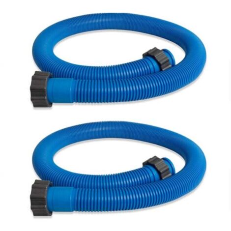 Lot de 2 tuyaux de piscine hors sol 1,5" x 59" pour pompe de piscine, filtre à sable, accessoire de remplacement pour pompe de filtration Intex, bleu