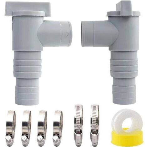 Lot de 2 Vanne d'entretien/d'arrêt pour Piscine avec Raccord de Tuyau de 32/38mm, Robinets d'arrêt pour Piscine, Vanne Piscine Double Split Tuyau Valve Plunger Accessoires de Piscine