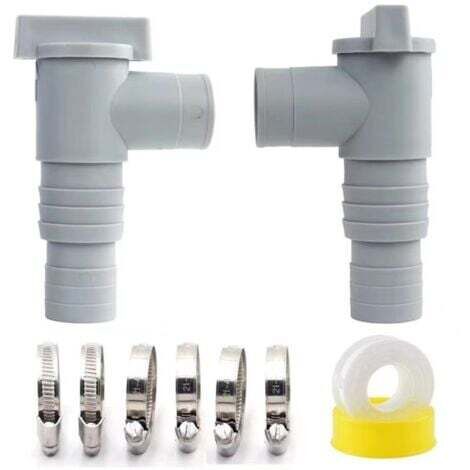 Lot de 2 Vanne d'entretien/d'arrêt pour Piscine avec Raccord de Tuyau de 32mm, Robinets d'arrêt pour Piscine, Vanne Piscine Double Split Tuyau Valve Plunger Accessoires de Piscine