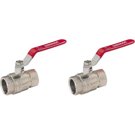 lot de 2 vanne, poignée réversible 3/8", filetage iso 228, rouge, haute température, système d'étanchéité