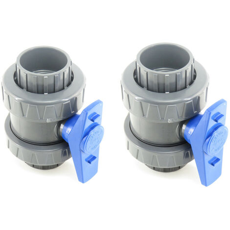 Lot de 2 vannes, ø 63 mm, vanne PVC pour piscine - Gamme version 2020 - jardiboutique