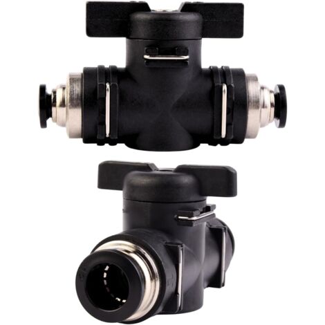 Lot de 2 Vannes De Contrôle D'air, Robinet Pneumatique Droit 12 Mm, Pbt Et Cuivre, Pour Outils Pneumatiques