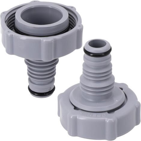 Lot de 2 vannes de vidange P6H1419 pour tuyau de piscine, adaptateur de remplacement, grises, faciles à installer