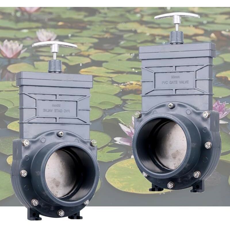 Lot de 2 Vannes Guillotines pvc 90 mm pour bassins de jardin