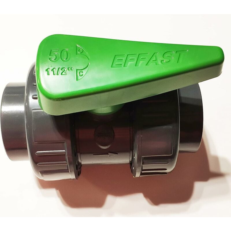 Codital - Lot de 2 Vannes pvc Pression PN16 Piscine Poignée Verte 50mm 5cm 1p1/2