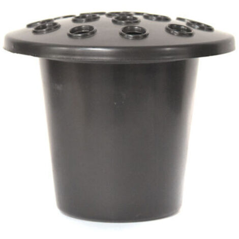 Lot de 2 vases funéraires avec couvercle en plastique - Décoration tombale idéale pour fleurs fraîches ou artificielles - Couvercle noir