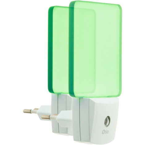 Lot de 2 veilleuses crépusculaires automatique - Vert - Otio
