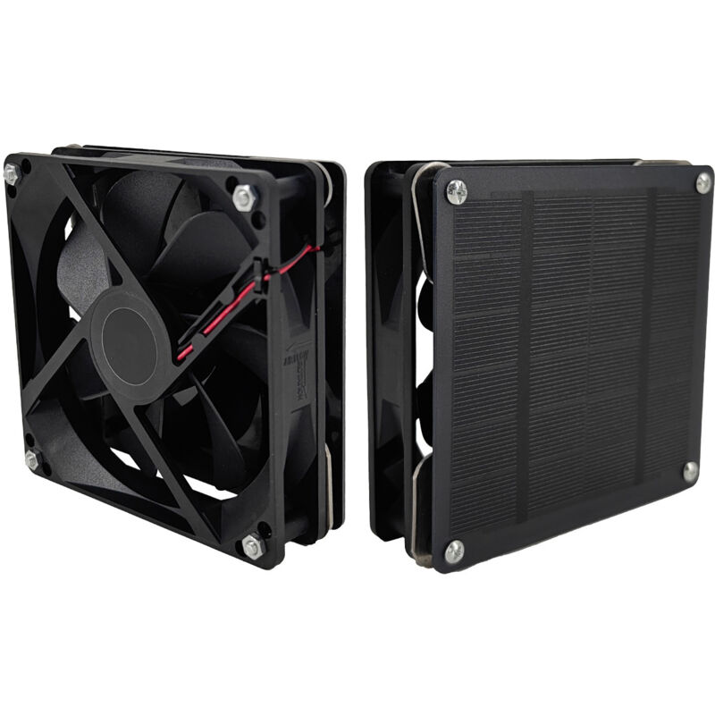 Lot de 2 ventilateurs solaires 3 w pour petits poules, serres, hangars, maisons pour animaux domestiques, échappement de fenêtre