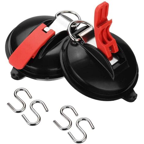 Lot de 2 ventouses pour auvent, ventouses d'ancrage robustes, ventouses d'ancrage solides, ventouses d'ancrage pour voiture, accessoires de ventouses pour tente latérale de voiture et bâche de camping