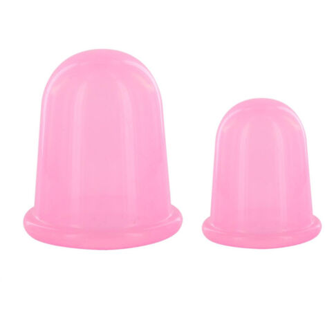 Lot de 2 Ventouses Silicone "Cellulite" 8cm Rose