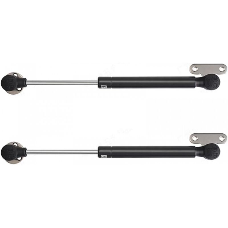 Lot de 2 vérins à gaz 60 N, ressorts hydrauliques pour meubles, adaptés aux bars de cuisine, caissons de pression (noir)