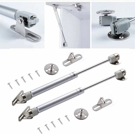 [Lot de 2] vérins à gaz, charnières à fermeture amortie, charnières de coffre à jouets, supports de levage, supports de couvercle (150N/33lb/15kg)