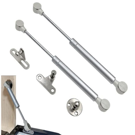 Lot de 2 vérins à gaz hydrauliques 100 N pour caissons de pression (gris argenté)