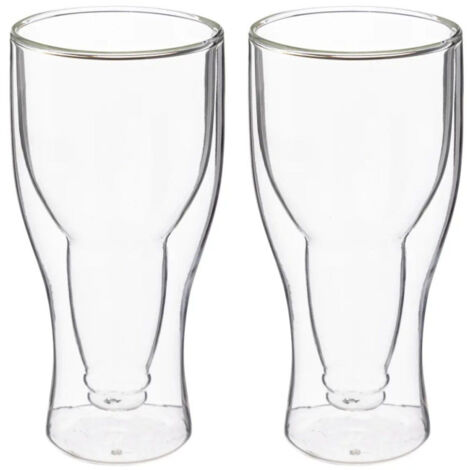 Lot de 2 Verres à Bière "Double Paroi" 35cl Transparent