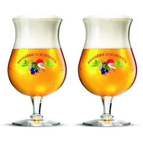 Lot de 2 verres Achouffe - Demi-pinte CE - Verres à bière officiels