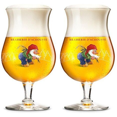 Lot de 2 verres Achouffe - Verres tulipe 25 cl - Brasserie Duvel Moortgat