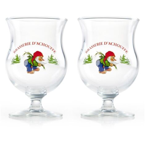 Lot de 2 verres La Chouffe - Verres à bière belges 33 cl - Modèle officiel