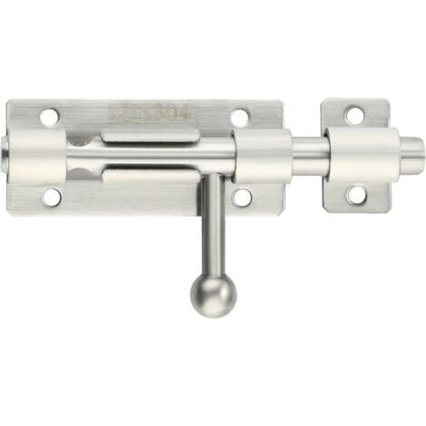 Lot de 2 verrous coulissants de 4 pouces, loquet de porte en acier inoxydable, verrou coulissant, cylindre argenté