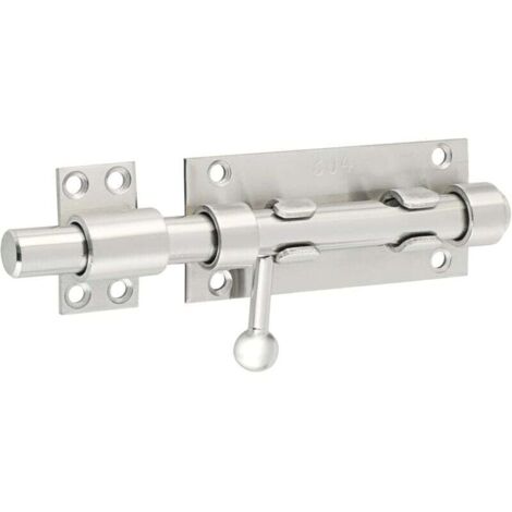 Lot de 2 verrous coulissants de 6 pouces, loquet de porte en acier inoxydable, verrou coulissant, cylindre argenté