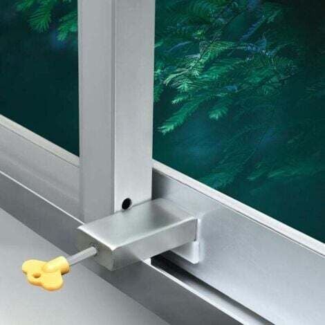 SHINING HOUSE Lot de 2 Verrous de Coulissante pour Serrures de Fenêtre Coulissantes Réglables, Serrure de Fenêtre Coulissante