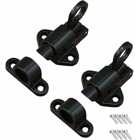 Lot de 2 verrous de porte à verrouillage automatique, loquet à ressort, verrou de porte automatique, verrou de porte à rebond, verrou de porte à ressort à rebond, avec vis, convient pour les fenêtres,
