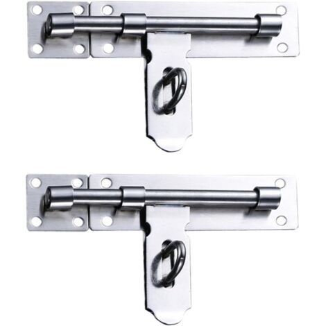 Lot de 2 verrous de porte en acier inoxydable, verrou coulissant, antivol