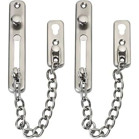 Lot de 2 verrous de sécurité pour chaîne de porte, verrous de chaîne noirs avec loquet de sécurité-AquaForge