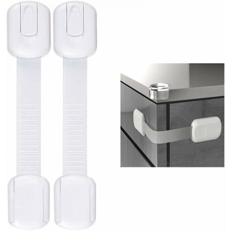 Lot de 2 verrous de sécurité pour enfants, verrou de sécurité, verrou d'armoire pour enfants, verrou de sécurité pour enfants, verrou de sécurité