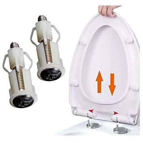 Lot de 2 Vis D'expansion pour Couvercle de Toilette Fixation Abattant WC Vis pour Lunette Toilette Ensemble de Fixation Pièces de Rechange pour Couvercle de Toilette