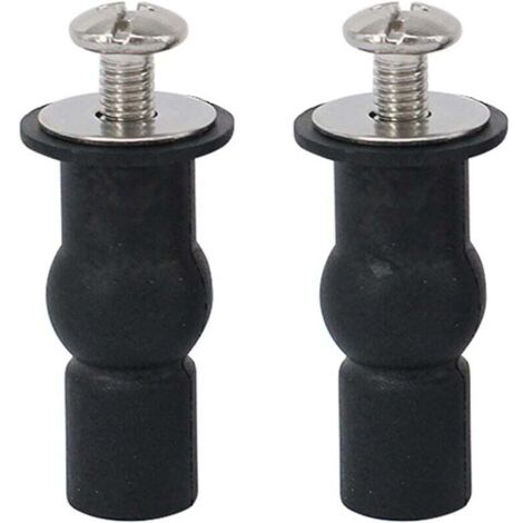 Lot de 2 vis pour abattant WC, fixations pour abattant WC, charnières pour abattant WC, écrous supérieurs en caoutchouc extensibles, fixations à vis, fixation de raccords pour trous borgnes, WC