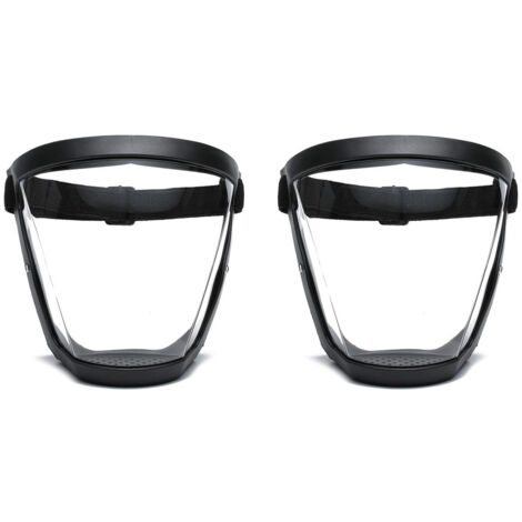 Lot de 2 visières de protection faciale améliorées, anti-buée, transparentes haute définition, résistantes à la poussière et aux projections d'eau, pour la sécurité au travail.
