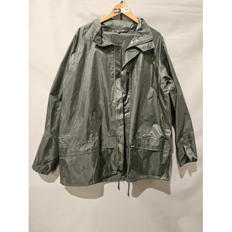 Lot de 2 - WORKSTONE - Ensemble de pluie veste et pantalon - NUAGE Olive XXL - Imperméable et robuste - Voir photos