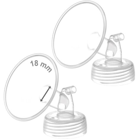 Lot de 2 x 18 mm de pour pompe Spectra S1/S2 - Avec lanière large - Non originale Spectra-Shop - Remplace Spectra-Shield (petite lance Spectra-Flansch) (18 mm de deux brides).m