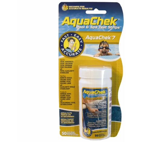 Lot de 2 X 50 bandelettes d'analyse pour piscine ou spa - 7 en 1 - Aquachek