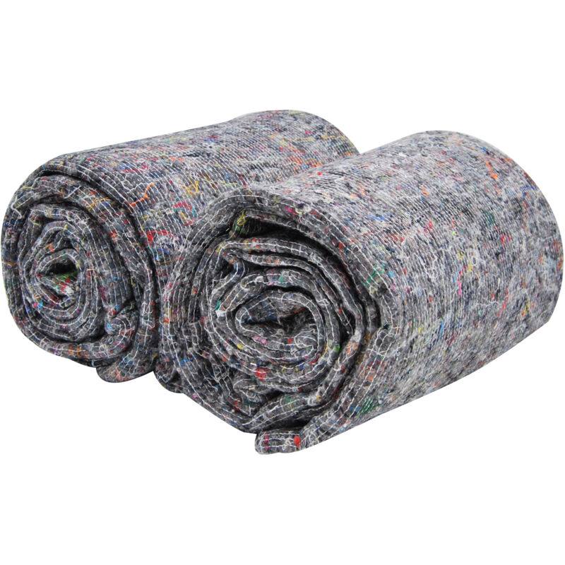 Relaxdays - Lot de 2 x Couvertures de déménagement pour travaux, transport, stockage, non-tissé recyclé, protection 150x200, 1500x2000mm, gris