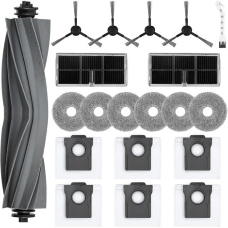 UNION Lot de 20 Accessoires pour Dreame L10s Ultra Gen 2 / Mova E30 Ultra / L40 Ultra AE / L10s Pro Ultra Heat, 1 Brosse Principale, 6 Sacs à Poussière, 6 Serpillière, 4 Brosses Latérales, 2 Filtres