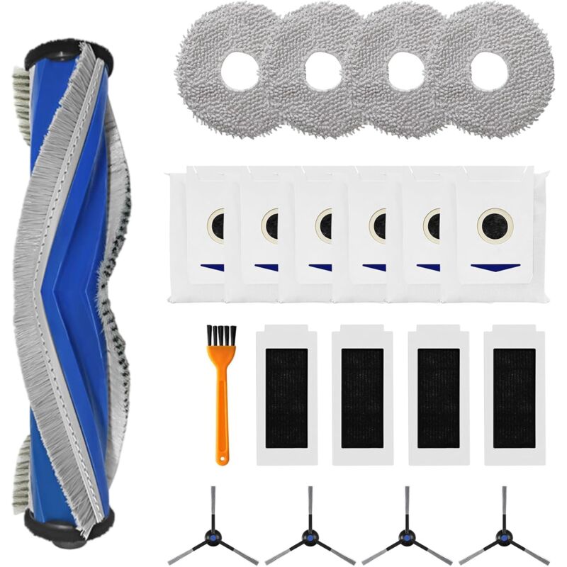 Lot de 20 Accessoires pour Ecovacs Deebot T30 Pro Omni / T30 Omni / T30 Max Aspirateur Robot, 1 Brosse Principale, 4 Brosses Latérales, 4