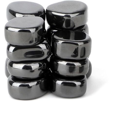 Lot de 20 aimants en hématite noirs 12-14mm – Pierres magnétiques naturelles pour fixation décorative – Résistants à la rouille et à l'usure